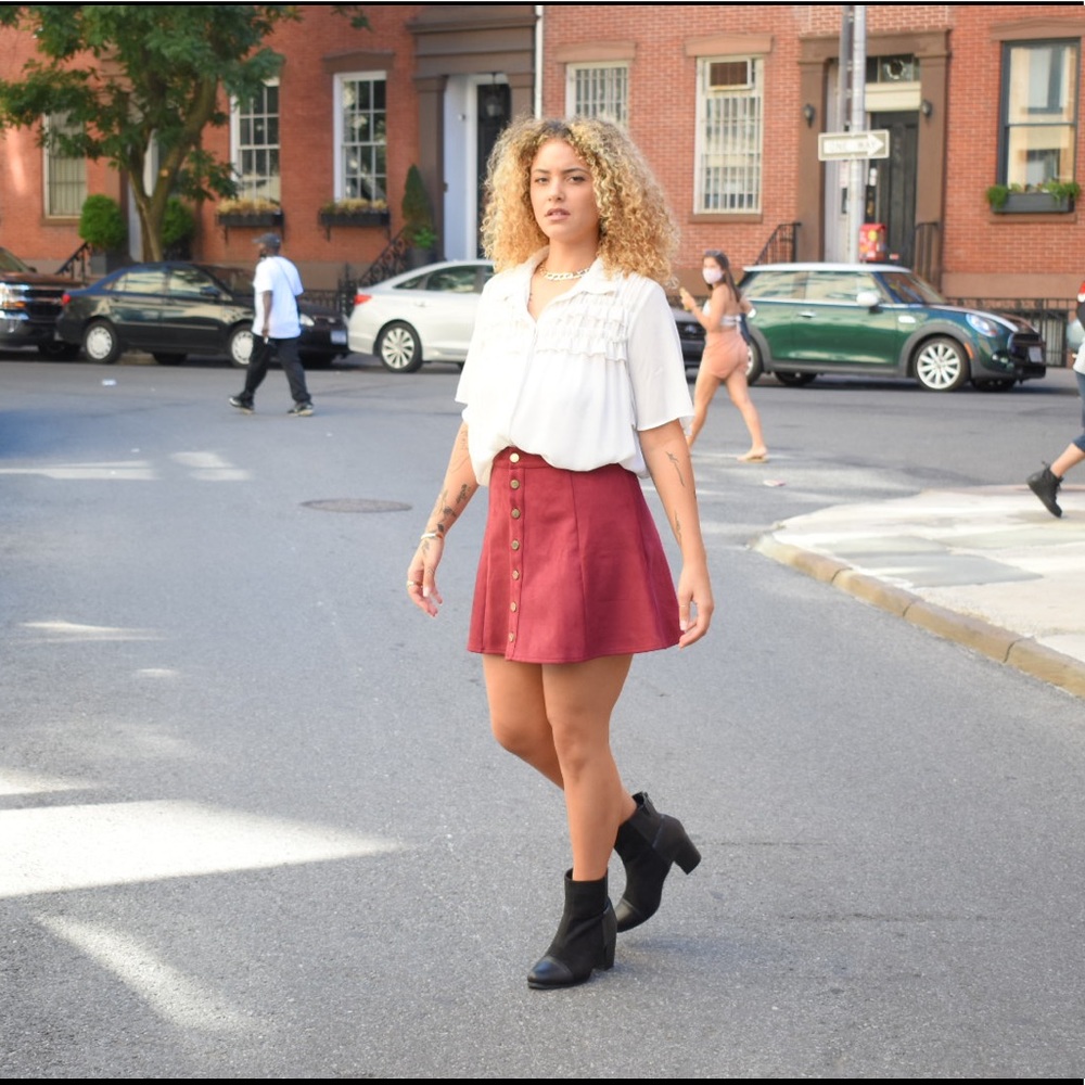 Cream Ruffle Top